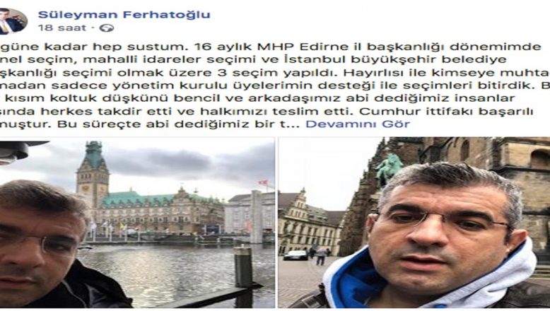 MHP Edirne İl Başkanı Ferhatoğlu sosyal medyadan isyan etti
