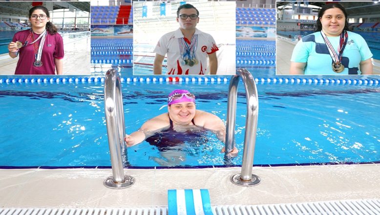 Yüzmeyle tanışan özel sporcular havuzdan 49 madalya çıkardı