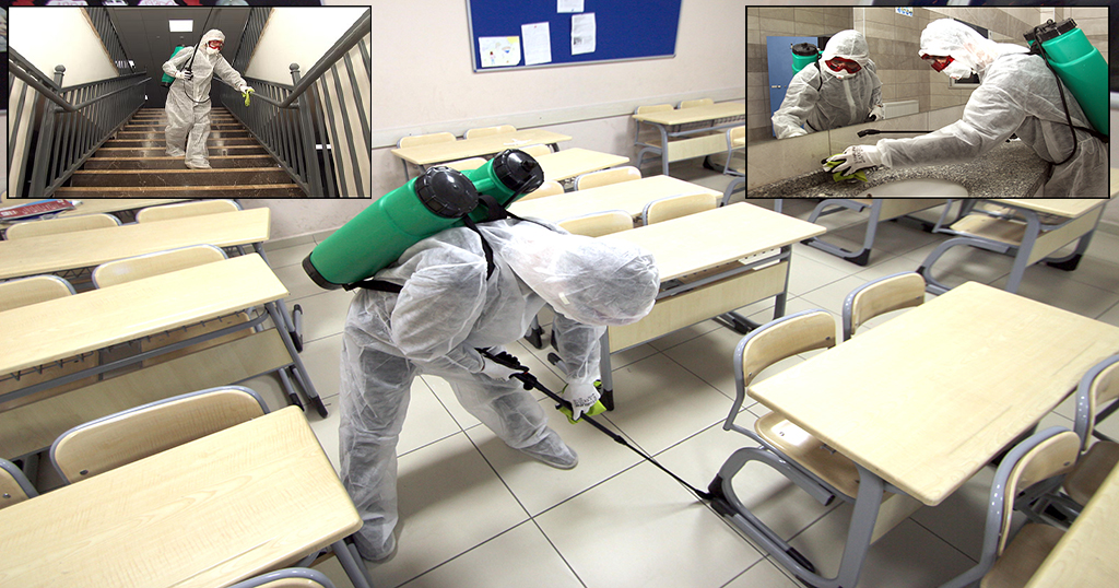 Okullar, öğrencilerin ürettiği temizlik malzemeleriyle dezenfekte ediliyor