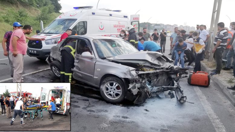 Üç aracın çarpıştığı kazada, dört kişi yaralandı