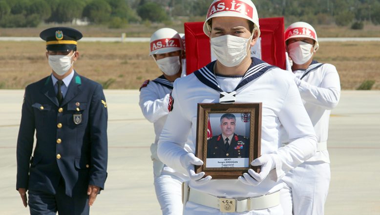 İdlib’de şehit olan Tuğgeneral Erdoğan’ın cenazesi Çanakkale’ye getirildi