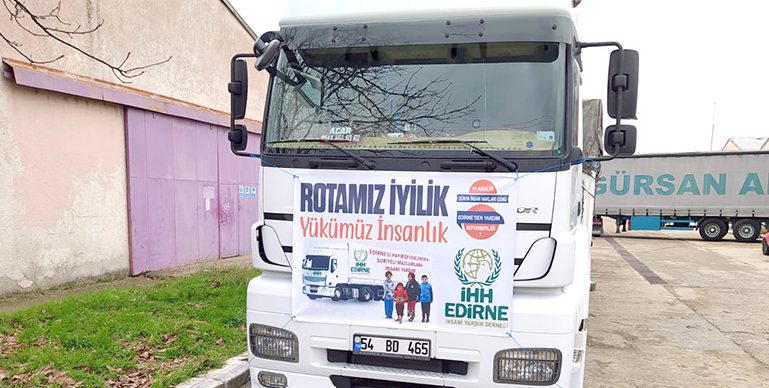 Edirne’den Suriye’ye yardım TIR’ları gönderildi