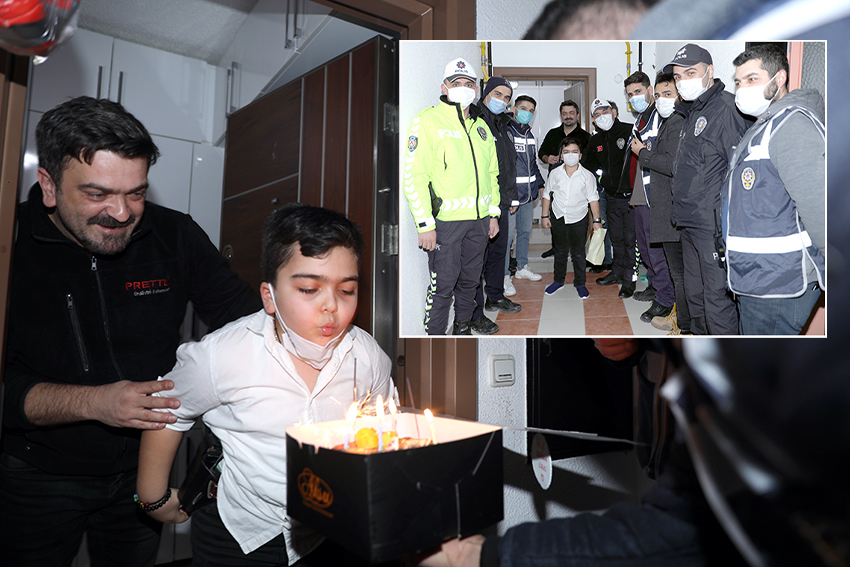 Polislerden sürpriz doğum günü