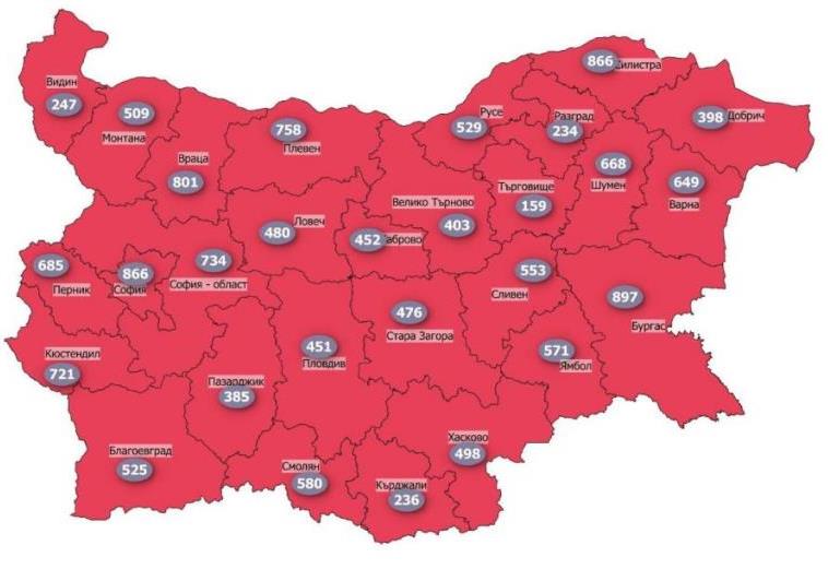 Bulgaristan’ın koronavirüs risk haritası kırmızıya boyandı!