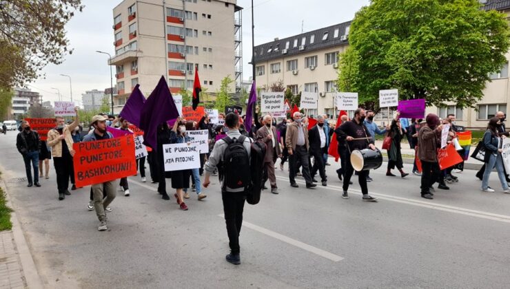Kosova’nın Başkenti Priştine’de 1 Mayıs Protestosu
