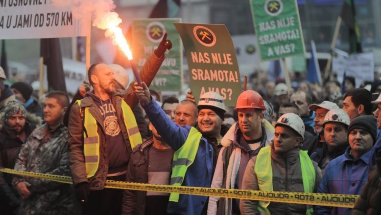 Bosna Hersek’te madenciler grev başlattı