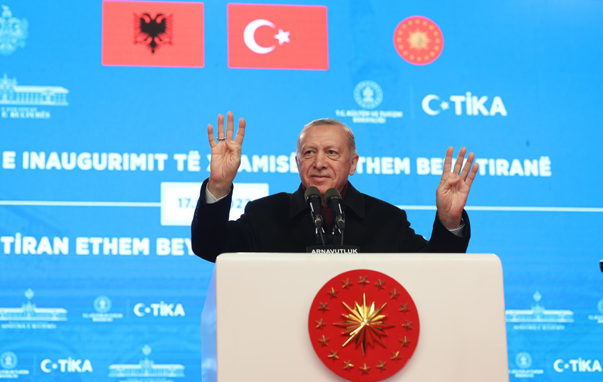 Cumhurbaşkanı Erdoğan, restorasyonu tamamlanan Ethem Bey Camii’nin açılışını gerçekleştirdi