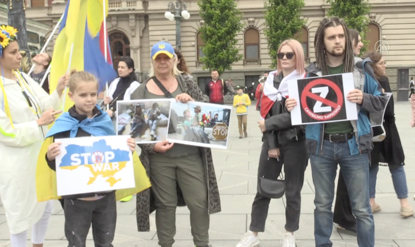 Sırbistan’da Ukrayna’ya destek gösterisi düzenlendi