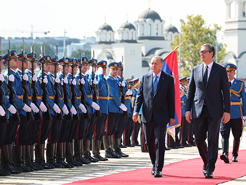 Cumhurbaşkanı Erdoğan, Sırbistan Cumhurbaşkanlığı Sarayı’nda