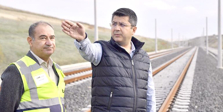 Vali Kırbıyık hızlı tren hattını inceledi