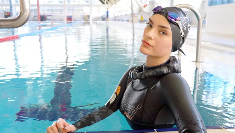 Milli sporcu Alya Akar, serbest dalışta dünya şampiyonluğu hedefiyle çalışıyor