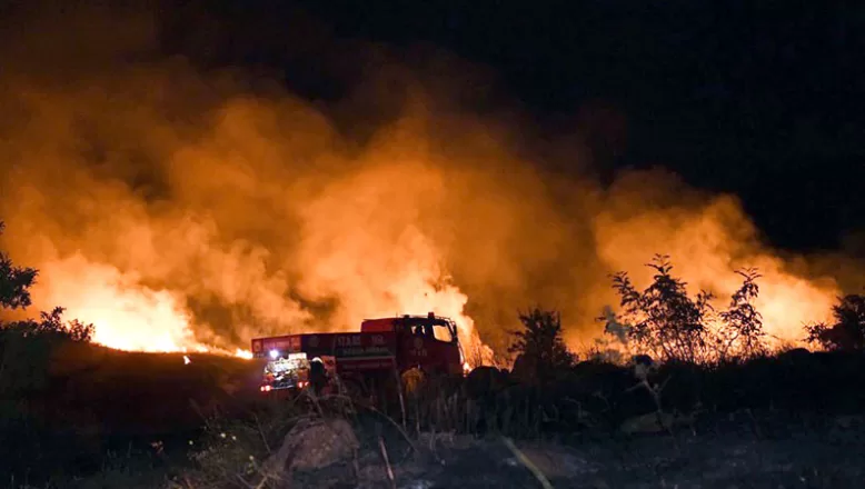 Yangında 100 dönüm buğday ekili alanın zarar gördü
