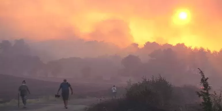 Çanakkale’deki orman yangınına havadan ve karadan müdahale sürüyor