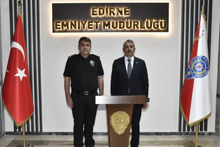  Edirne Valisi Yunus Sezer, Edirne Emniyet Müdürlüğüne ziyarette bulundu