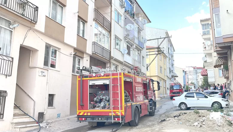 Edirne’de apartmanda korkutan yangın