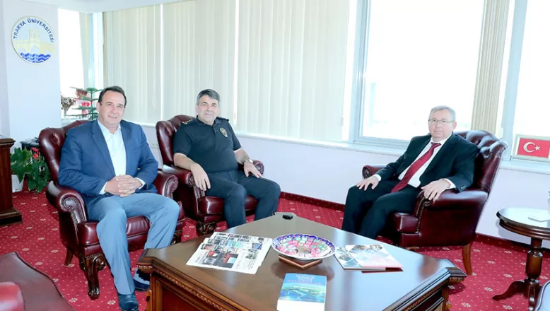 Edirne Emniyet Müdürü Karaburun, Rektör Tabakoğlu’nu ziyaret etti