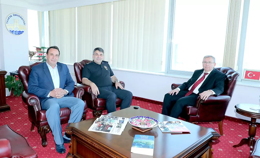 Edirne Emniyet Müdürü Karaburun, Rektör Tabakoğlu’nu ziyaret etti
