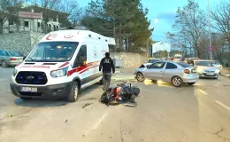 Kırklareli’nde otomobille çarpışan motosikletteki 2 kişi yaralandı