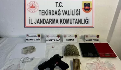Tekirdağ’da evinde uyuşturucu ele geçirilen 2 zanlı gözaltına alındı