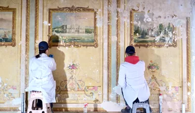 Yıldız Sarayı’nda restorasyon çalışmalarında duvar resimleri bulundu