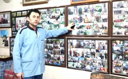 Tekirdağ’da kahvehane işletmecisi işyerinin duvarlarını müşterilerinin fotoğraflarıyla süslüyor