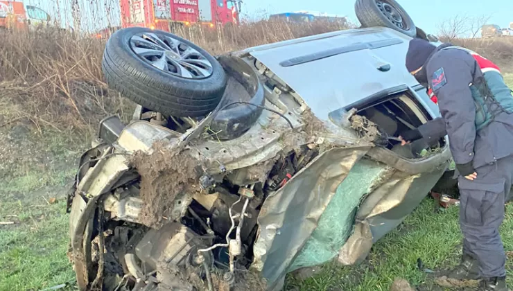 Kırklareli’nde devrilen otomobilin sürücüsü hayatını kaybetti