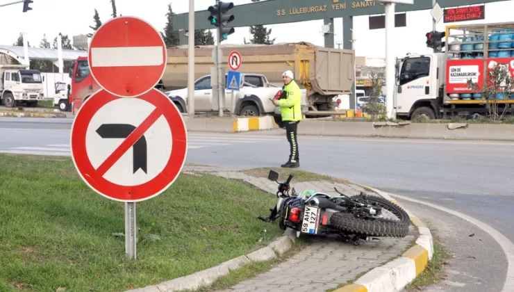 Lüleburgaz’da otomobille motosikletin çarpıştığı kazada 1 kişi yaralandı