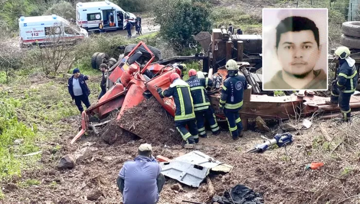 Kocaeli’de uçurama devrilen kamyonun sürücüsü öldü