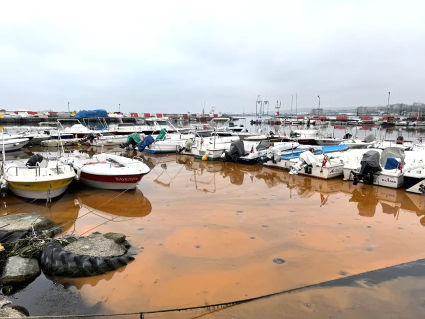 Tekirdağ’da denizin rengini turuncuya döndü