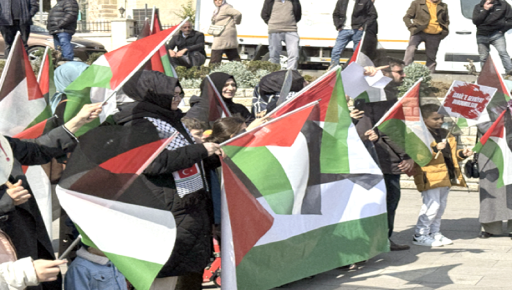 Tekirdağ’da, İsrail’in Gazze’ye yönelik saldırıları protesto edildi