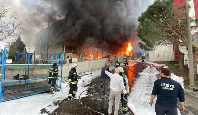 Tekirdağ’da fabrika alev alev yanıyor