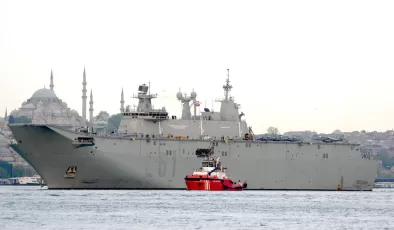 İspanyol Donanması’nın amfibi uçak gemisi ESPS Juan Carlos I (LHD 61) İstanbul’dan ayrıldı