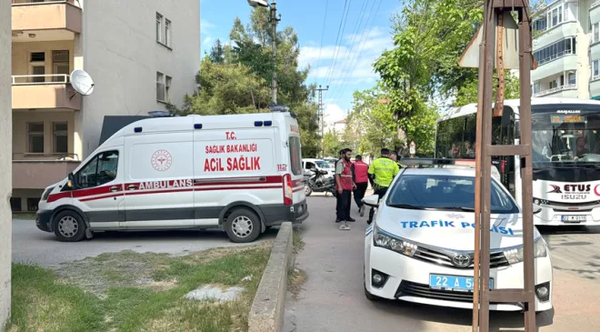 Edirne’de motosikletin çarptığı anne ve kızı yaralandı