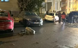 İstanbul’da kontrolden çıkan araç, park halindeki 14 araca çarptı