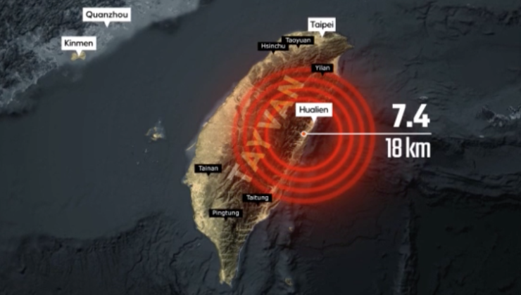 Tayvan’da 7,4 büyüklüğünde deprem