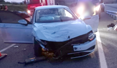 Tekirdağ’da iki otomobilin çarpıştığı kazada 1 sürücü öldü