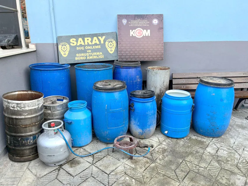 Tekirdağ’da 460 litre sahte içki ele geçirildi