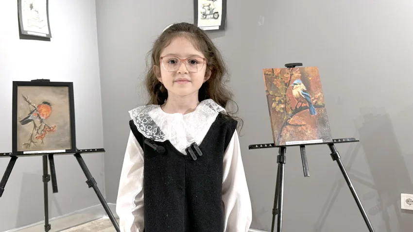 Tekirdağlı minik ressam 7 yaşında ikinci sergisini açtı