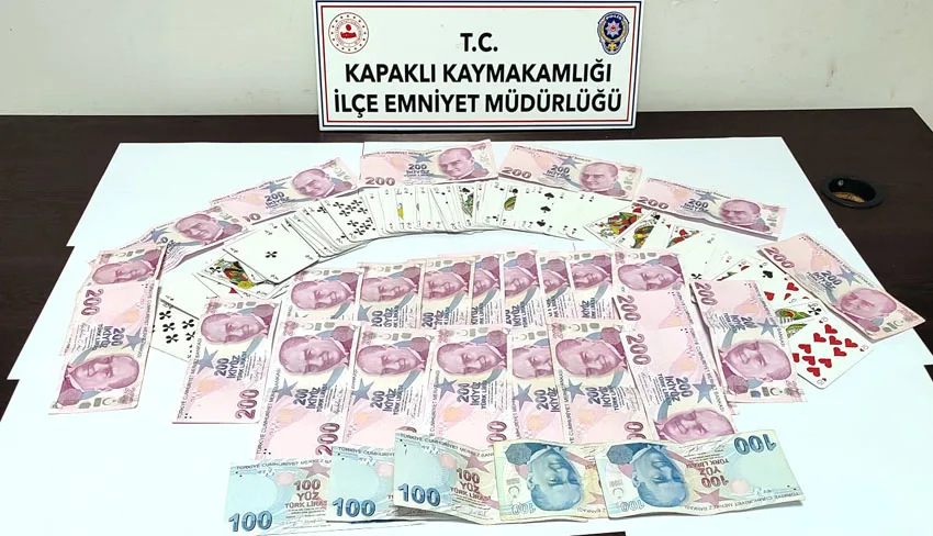 Tekirdağ’da kumar oynayan 5 kişiye para cezası kesildi