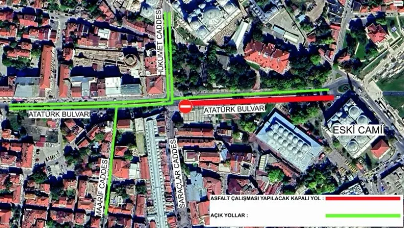 Asfalt çalışması nedeniyle yol trafiğe kapatılacak