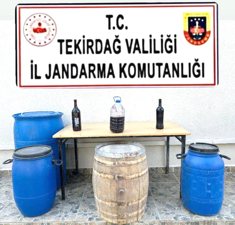 Tekirdağ’da 200 litre sahte içki ele geçirildi