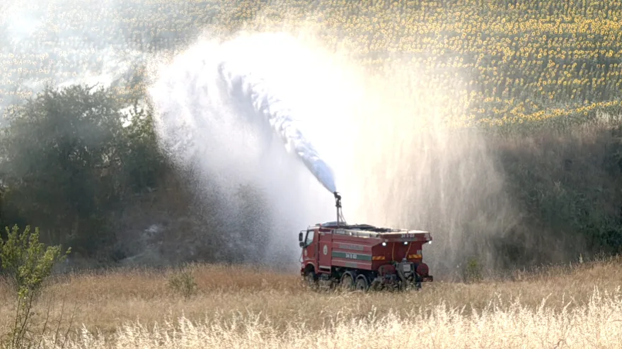 Edirne’de buğday tarlası alev aldı