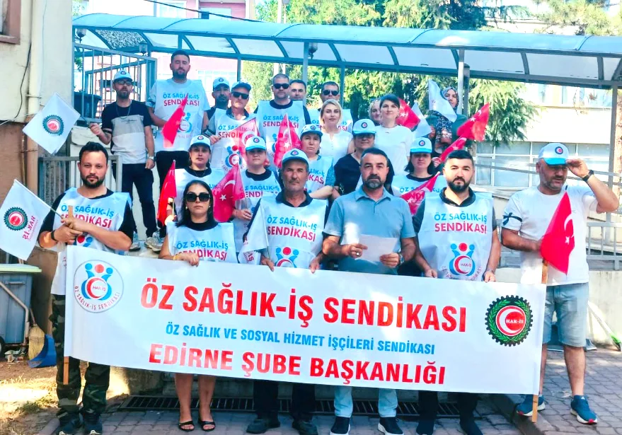 Oz Saglik Is Oturma Eylemi 2 - Emekçinin çığlığı Edirne’de yükseldi