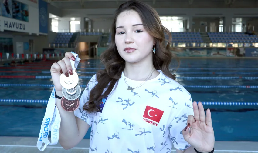 Serbest dalışta dünya şampiyonu olan Ece Akgün’ün hedefi yeni başarılar elde etmek