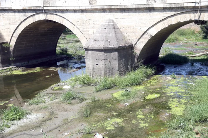 Tunca kuraklik 3 - Kuraklığın etkilediği Tunca Nehri’nde su akışı durma noktasına geldi