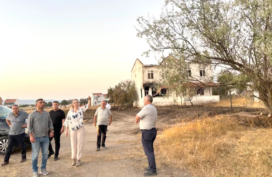 CHP İl Başkanı Taybıllı, Enez’de yangın bölgelerini ziyaret etti