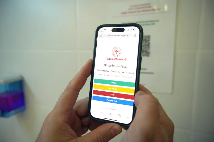 Edirne Devlet Hastanesinde QR kodla temizlik dönemi