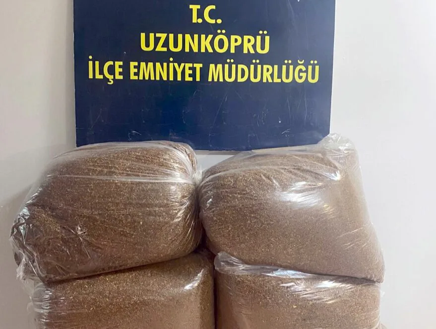 Edirne’de 120 kilogram kaçak tütün ele geçirildi