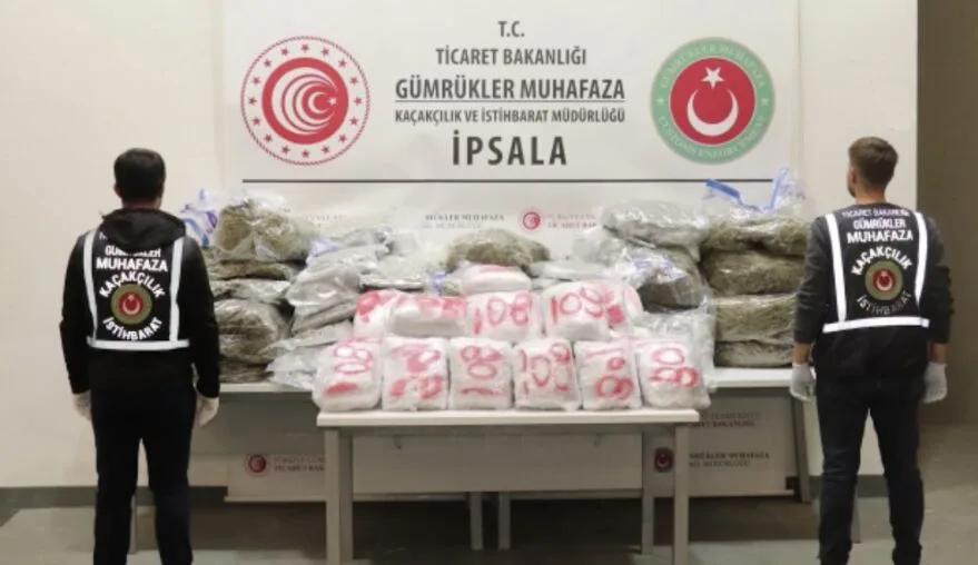 Edirne ve Tekirdağ’da 1,3 ton uyuşturucu ele geçirdi