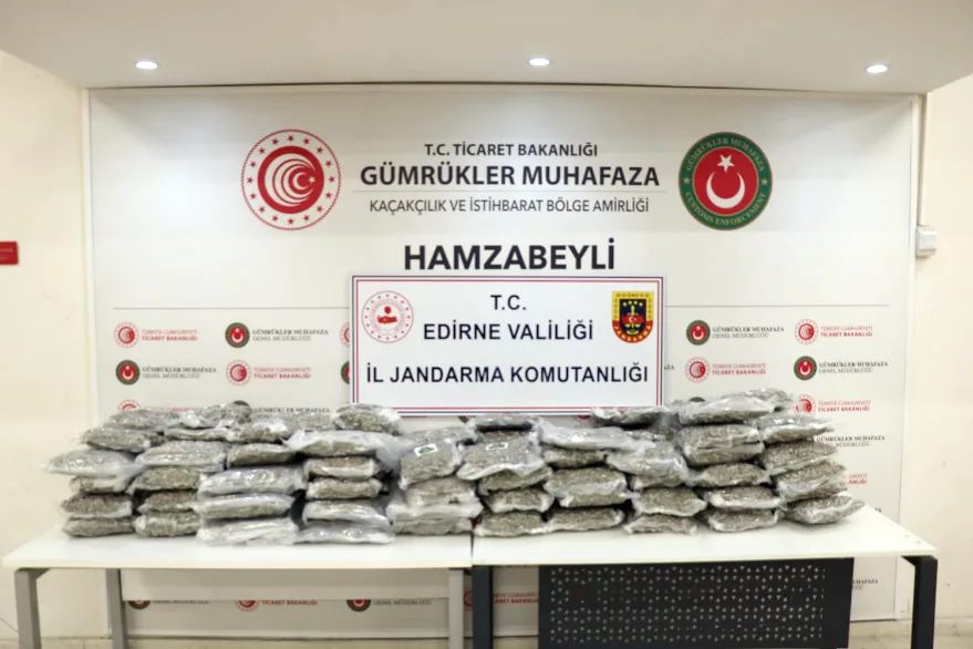 Edirne’de 105,2 kilogram uyuşturucu ele geçirildi